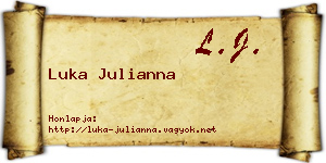 Luka Julianna névjegykártya